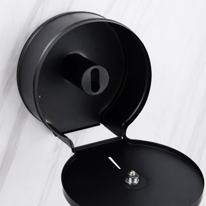 TOBEFORT Commercial Jumbo Toilet Paper Dispenser, Black Stainless Steel Toilet Paper Holder Wall Mount, 9 Inch Bathroom Tissue Roll Dispenser with Lock Key - Image 3